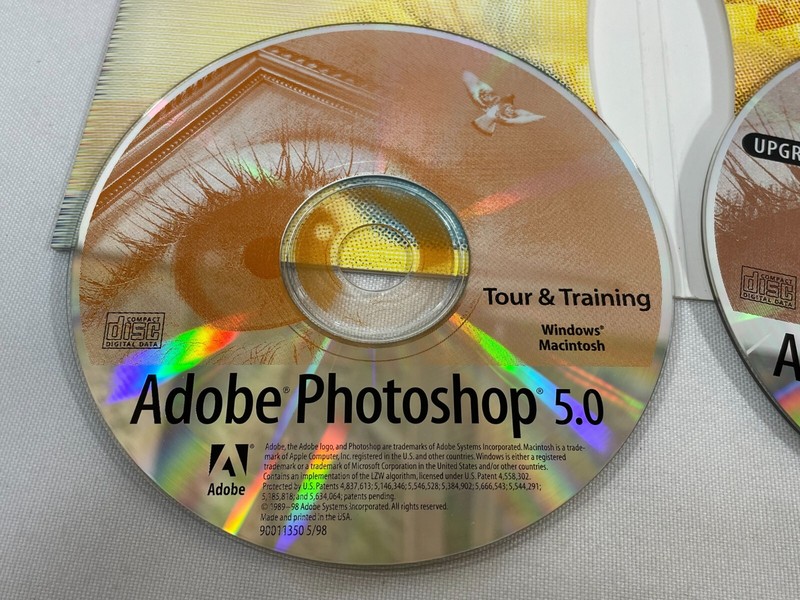 Vintage 1998 Adobe Photoshop 5.0 UPGRADE Apple Mac Macintosh CD-ROM Software gallery