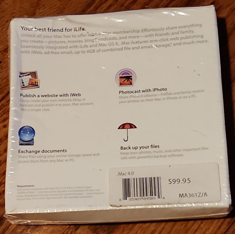 New SEALED .Mac 4.0 Software integrated w/ iLife & Mac OS X-Discontinued Support gallery