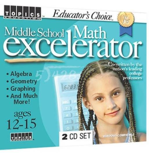 Middle School Math Excelerator PC CD learn mathematics algebra geometry graphs