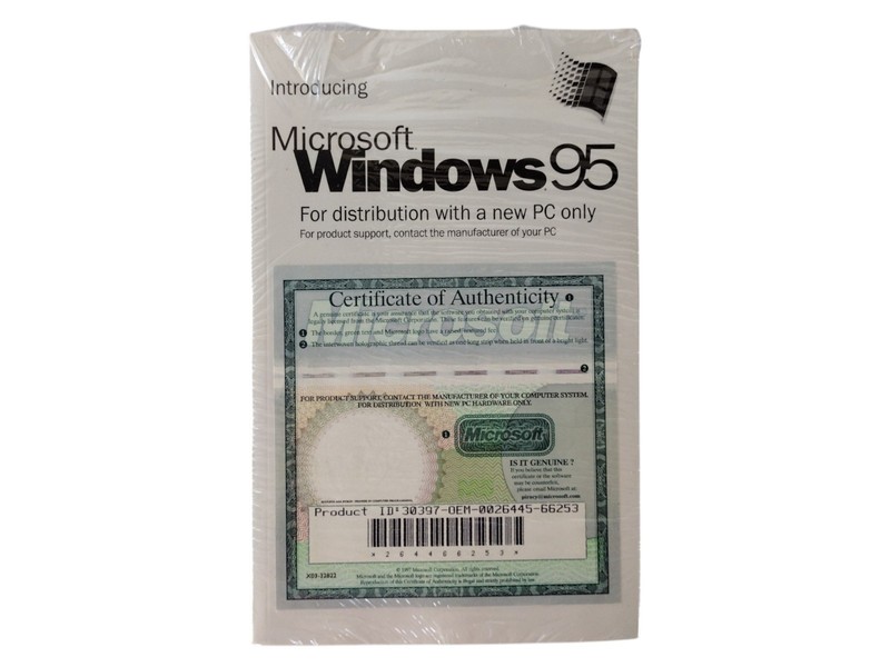 Microsoft Windows 95 OEM CD-ROM Complete W Package PC Distribution VTG Software