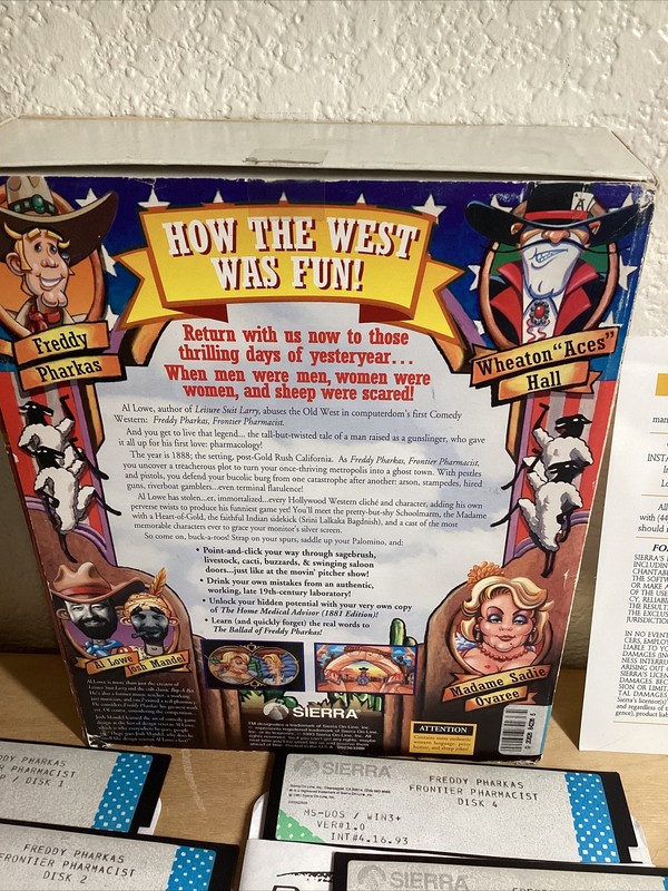 Freddy Pharkas Frontier Pharmacist Big Box MS DOS 5.25 Sierra (1993) gallery