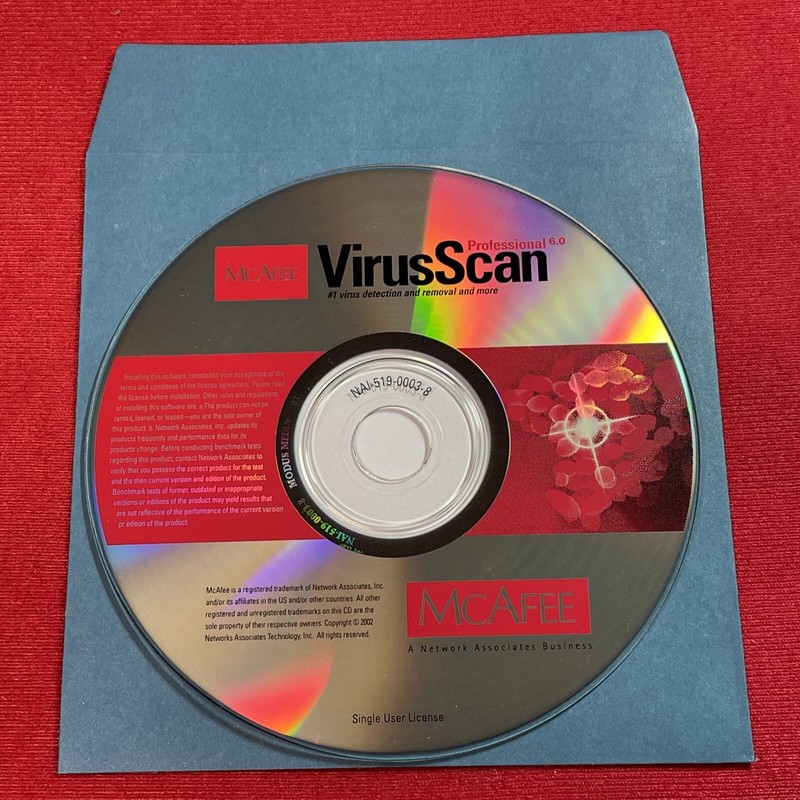Mcafee Virus Scan Professional 6.0 Disc Only Very Good Condition