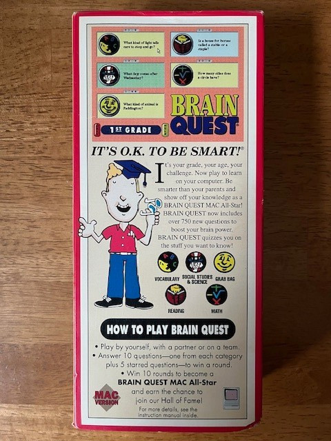 NEVER USED Brain Quest Interactive Software on Floppy for Macintosh - SEALED gallery