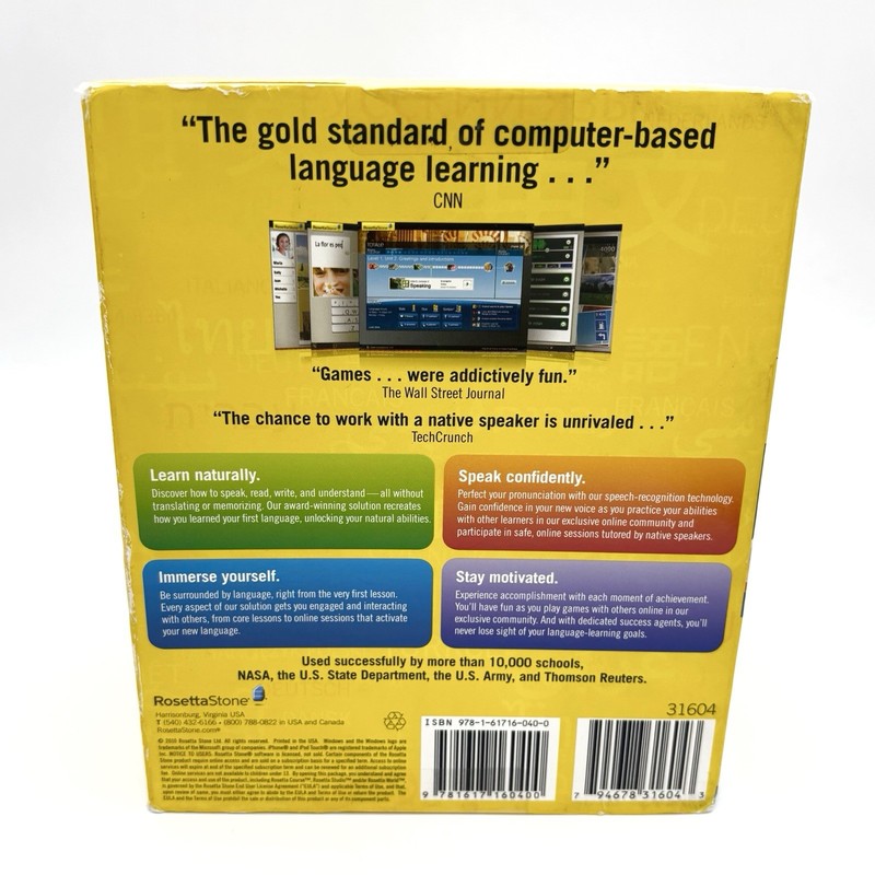 Rosetta Stone Italiano Levels 1–5 Version 4 NEW Factory Sealed gallery