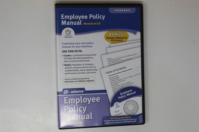 Adams Employee Policy Manual on CD Personnel Software