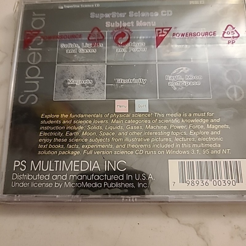 Superstar Science NEW CD Windows 3.1x and 95 compatible micromedia Computer Game gallery