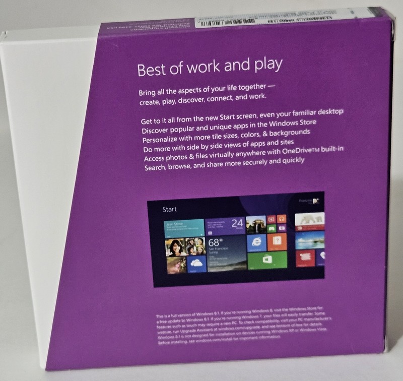 Microsoft Windows 8.1 Full Version 32 Bit and 64 Bit Discs w/Key gallery