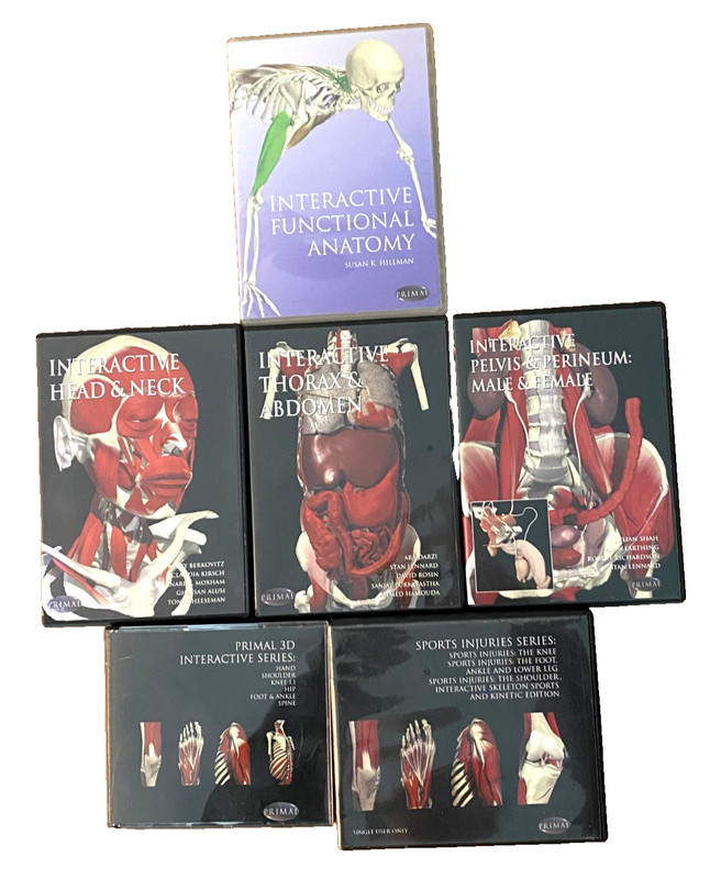 Primal 3D Interactive Anatomy/Functional/ Sports COMPLETE ALL 14 CD-ROMS PC MAC