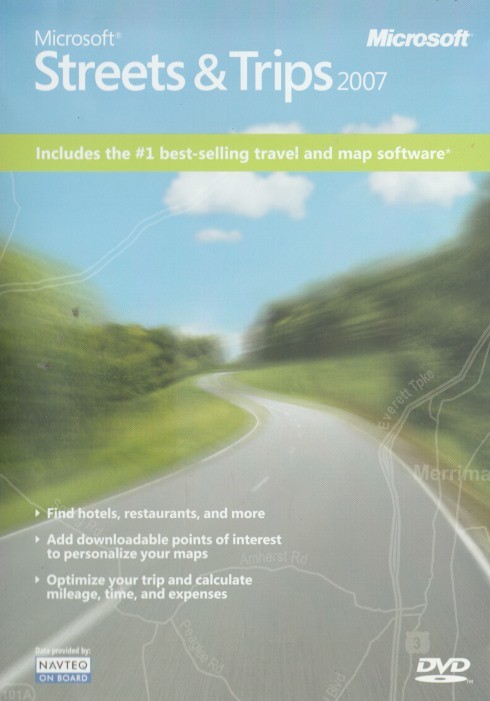 MS Streets & Trips 2007 w/ Manual PC CD route map GPS planning mapping tools!