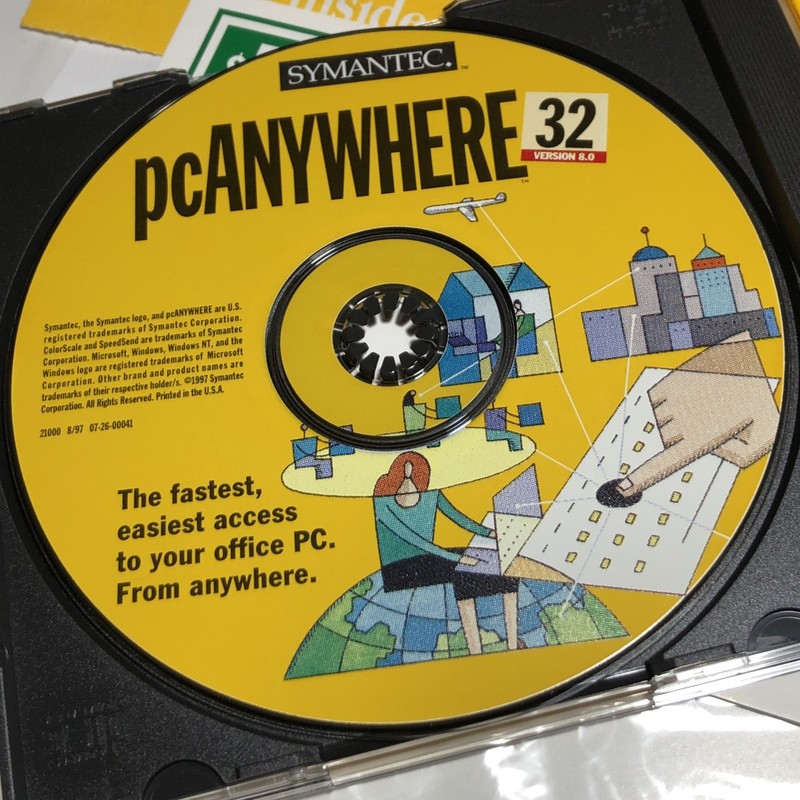 Symantec PCAnywhere 32 Version 8.0 Software CD & Parallel Cable