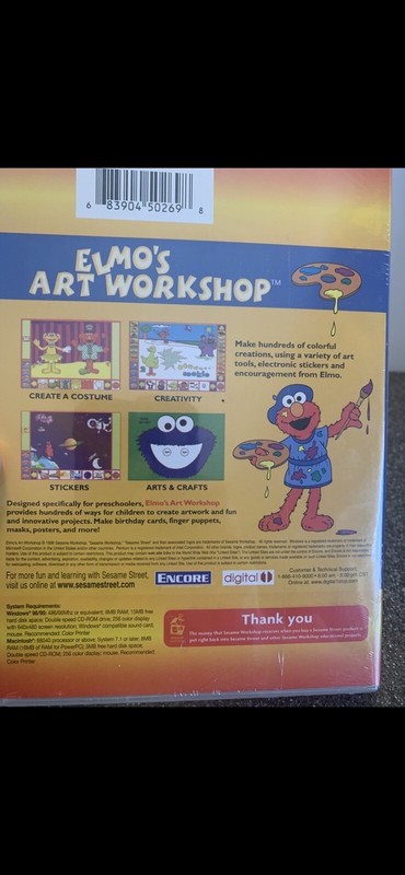 Elmo’s Art Workshop Sesame Street PC Software Education: New SealedWindows & Mac gallery