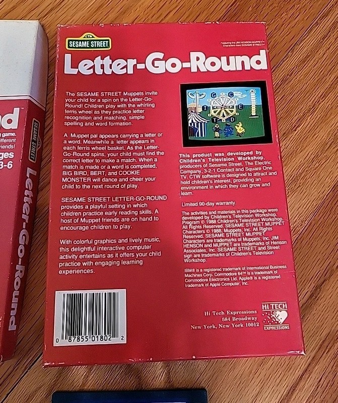 Tandy IBM Software Sesame Street Letter Go Round Vintage gallery