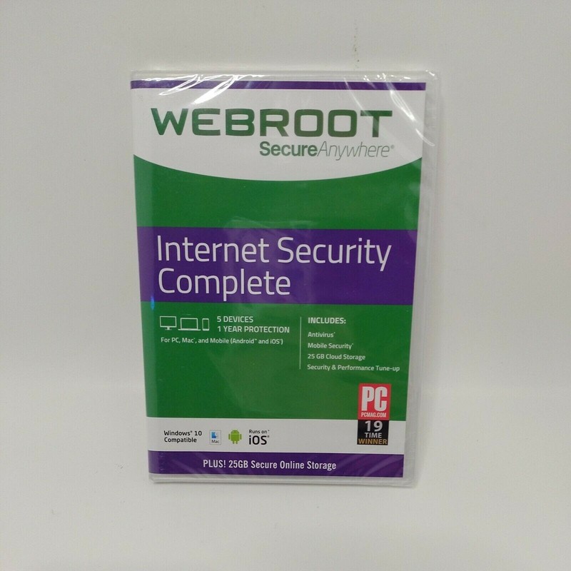 WEBROOT SECURE ANYWHERE INTERNET SECURITY 5 DEVICES NEW GLOBAL KEY