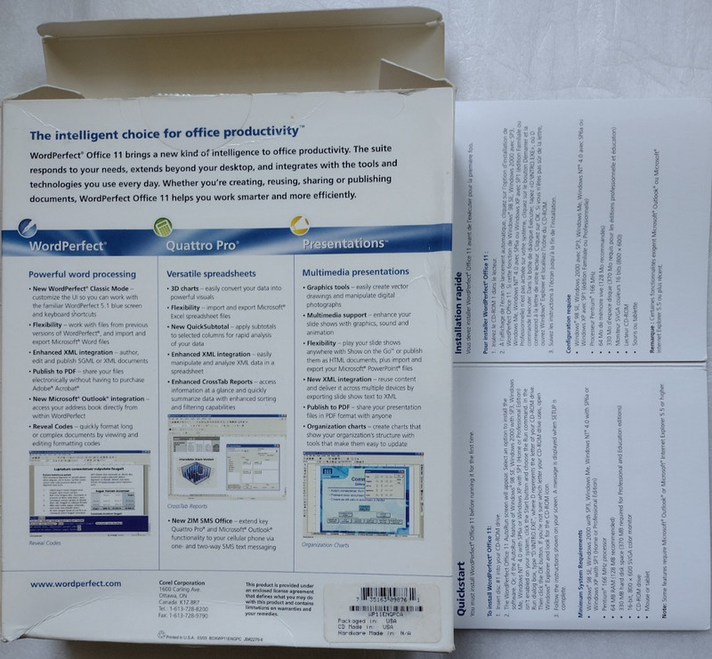 WordPerfect® Office 11 for Windows® CD-ROM with Authenticity Card Serial Number! gallery