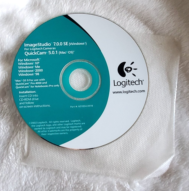 Logitech ImageStudio 7.0.0 Windows Driver CD QuickCam 5.0.1 (Mac) 2002 New