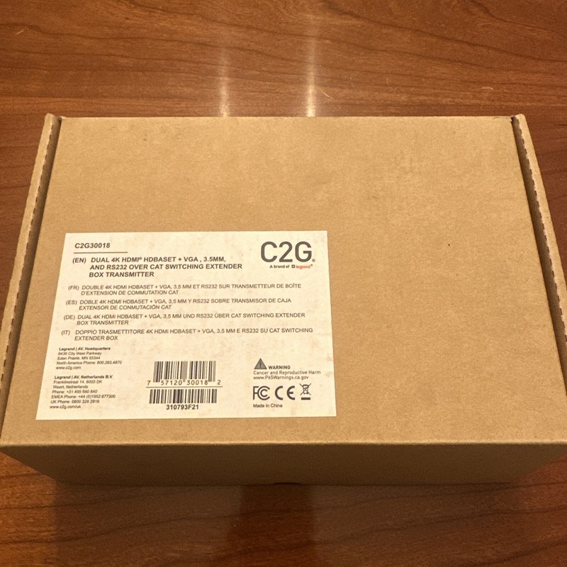Cables 2 Go 30018 Dual HDMI HDBASET VGA 3.5 Over Cat Switching Extender TX. New!