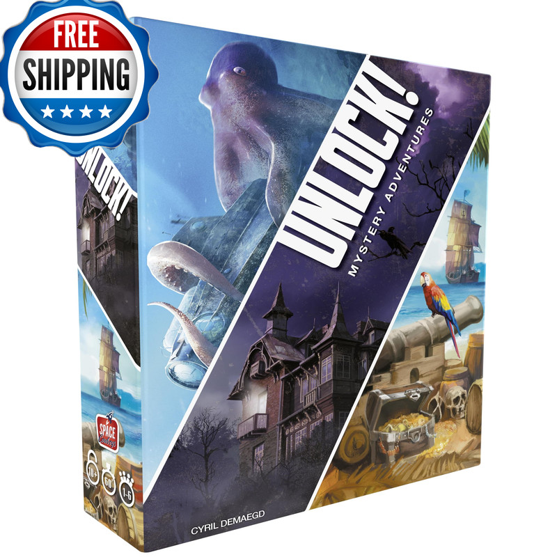 Asmodee Unlock Mystery Adventures Card Game – Escape Room-Inspired Cooperative