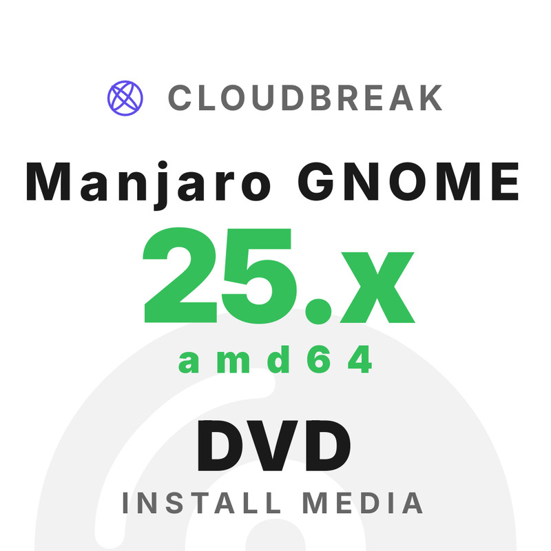 Manjaro GNOME 25.x amd64 Bootable/Live Install DVD NEW