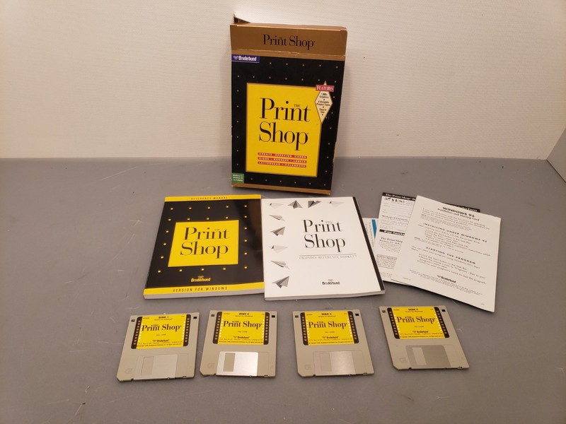Vintage Original The Print Shop Broderbund Big Box Floppy Version for Windows