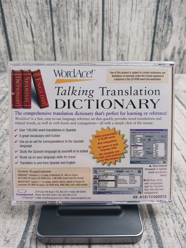 Transparent Language Word Ace Talking Translation Dictionary CD-ROM Windows And gallery