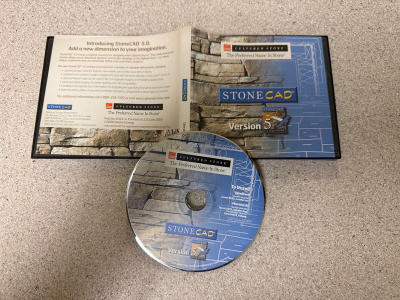 Cultured Stone CAD 5.0 Design Solutions CD-ROM Owens Corning Windows or Mac.