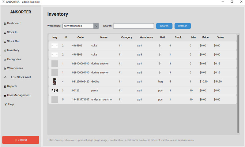 Easy to Use Warehouse Inventory Management Software for Windows - Stock In/Out gallery