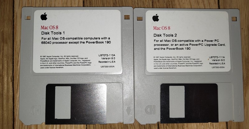 Apple Mac OS 8 Disk Tools Floppy Disks 1 & 2 Macintosh SEALED