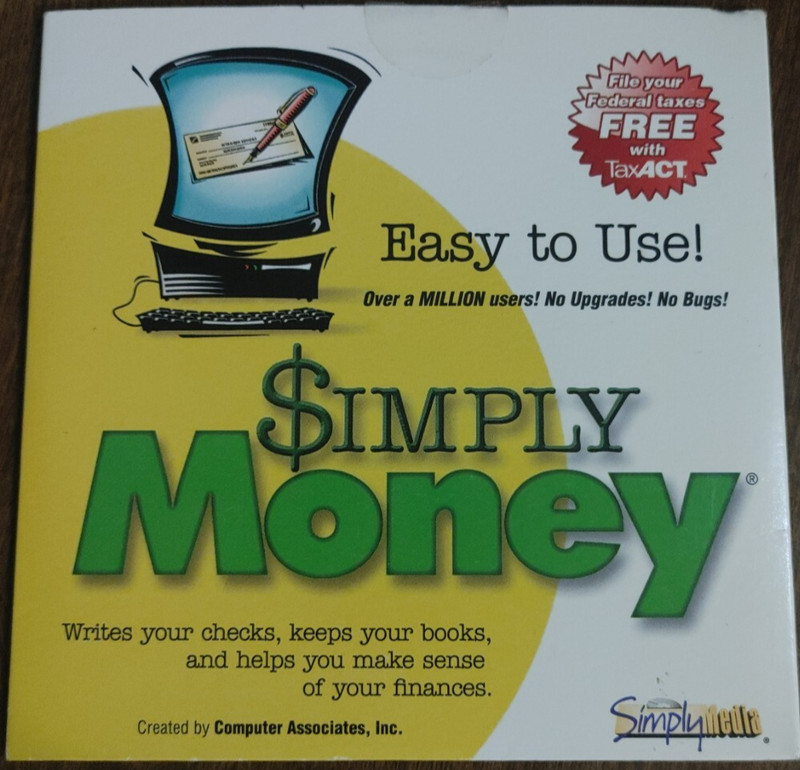Simply Money Writes Your Checks and Keeps Your Books PC CD Rom-Rare-SHIPS N 24HR