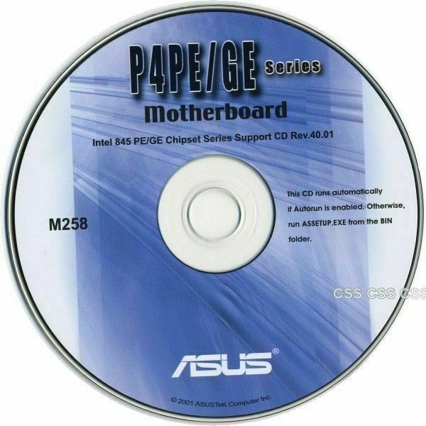 ASUS P4PE P4GE Motherboard Intel 845 Chipset Support CD Drivers Rev.40.01 M258
