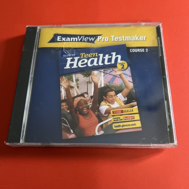 Glencoe Teen Health Course 2 Exam View Pro Testmaker CD-ROM Brand New Sealed