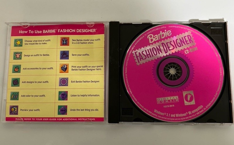 Barbie Fashion Designer cdrom for pc Vintage