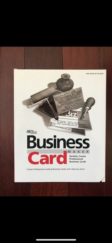 ProBiz Business Card Maker Win 98 XP CD ROM Media Unused