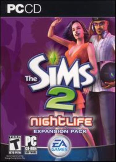 The Sims 2 Nightlife + Manual PC CD build downtown date car bar club game add-on
