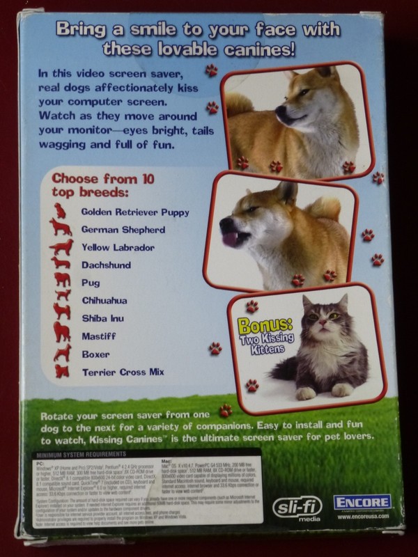 Video Game PC Kissing Canines Screen Saver NEW SEALED Box gallery