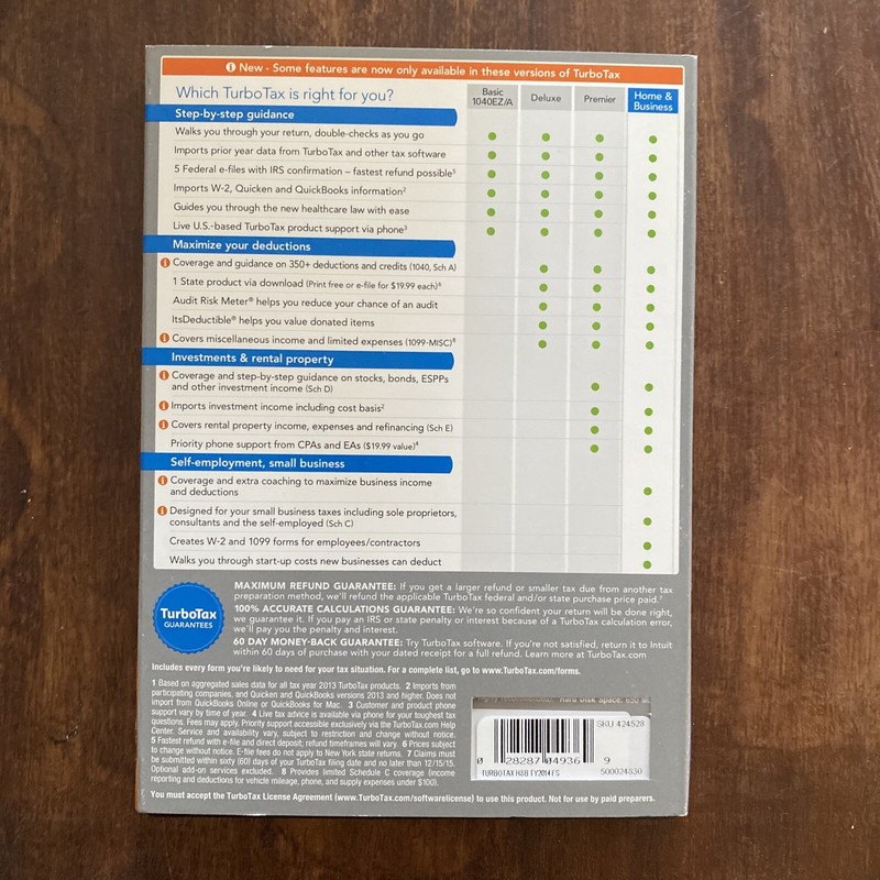 Turbotax 2014 Home And Business Personal Small Federal And State 424528 gallery