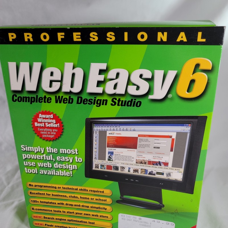 Professional Web Easy 6 New In Box Vcom Windows 98, ME, 2000, XP gallery