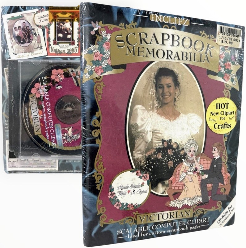 Inclipz Scrapbook Memorabilia Victorian Clipart CD-ROM Sealed 1997 PC Mac