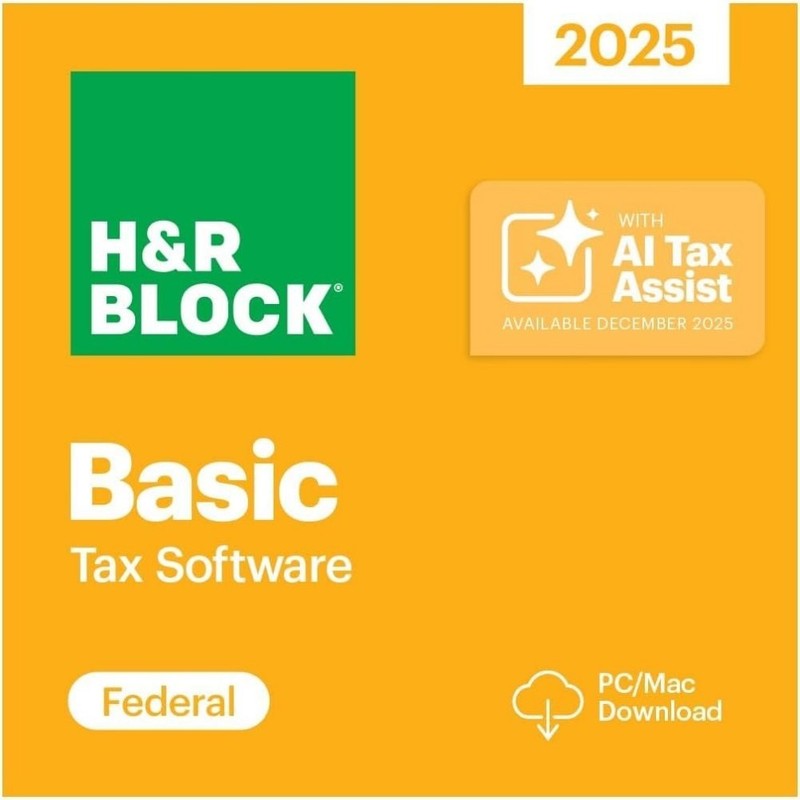 NEW 2025 H&R Block Tax Software Basic for Win/PC [Key Card]