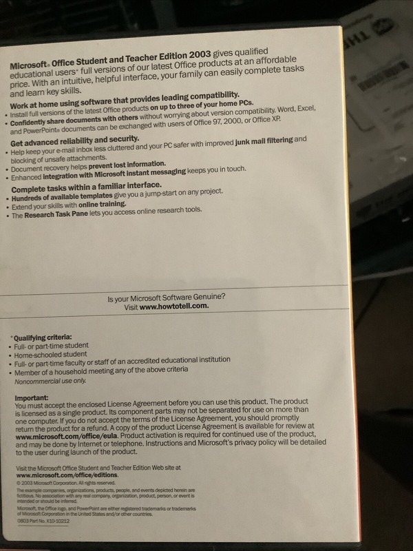 Microsoft Office 2003 - Student and Teacher edition,The Comerstone O.T.Microsoft gallery