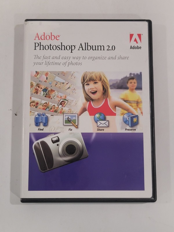 Adobe Photoshop Album 2.0 PC CD-ROM – SEALED With The Top Sticker
