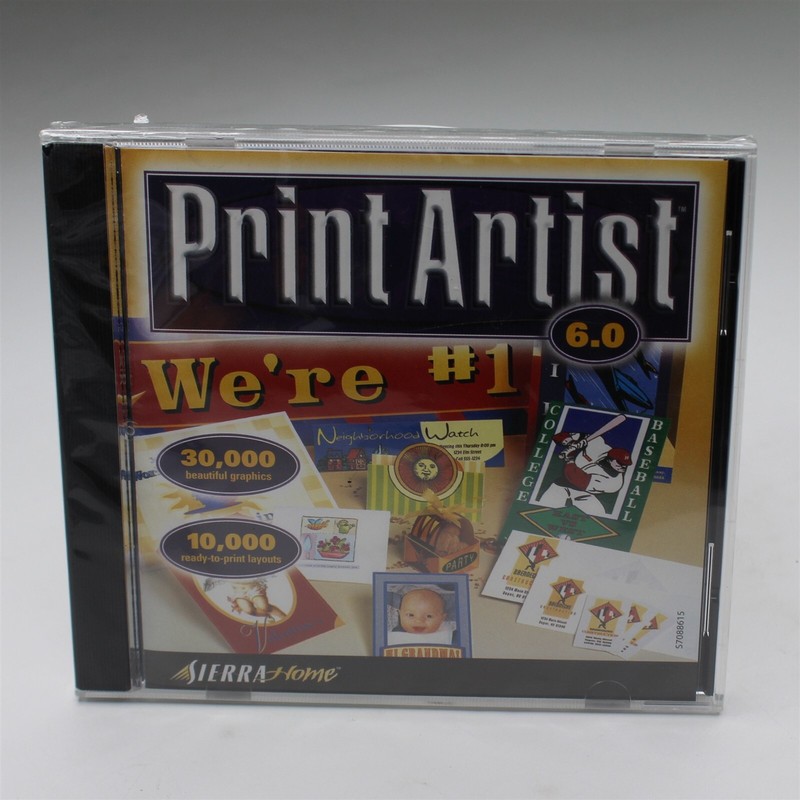 Sierra Home Print Artist 6.0 Home Publishing Software VTG Windows 98 NEW SEALED