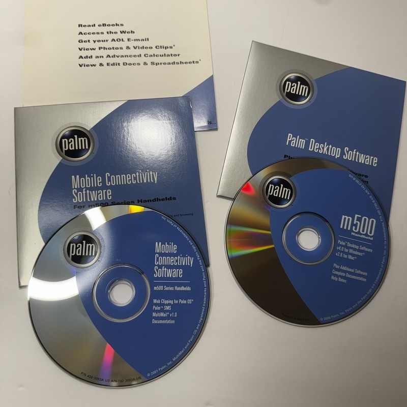 Vintage Palm m500 Series Desktop & Mobile Connectivity Software CD Set Windows