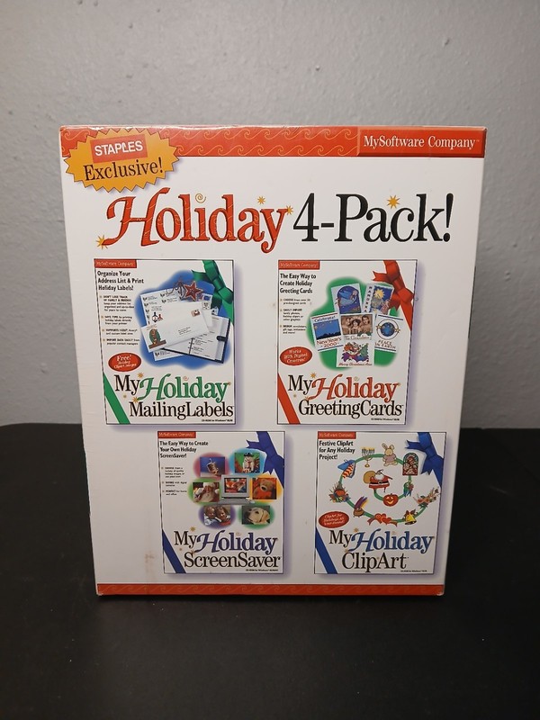 Vintage Windows 98 Christmas Software My Software Company Holiday Greeting Cards