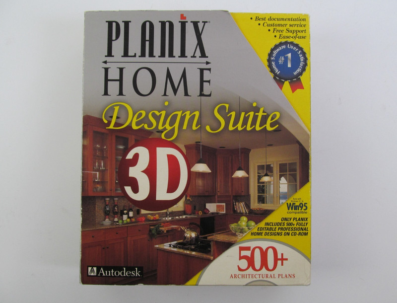 Autodesk Planix Home Design Suite 3D Software Windows 95 Vtg 90s New Open Box