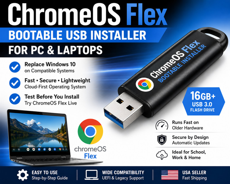 Chrome OS Flex PC ChromeOS Laptop Installer USB Drive