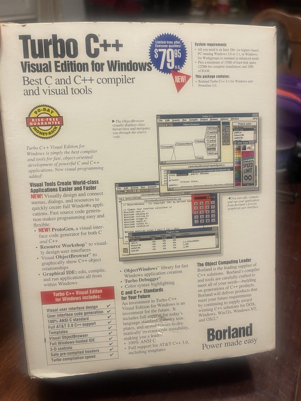 Borland Turbo C++ Windows 3.1 Software 3.5” Disks Set Visual Edition ProtoGen gallery