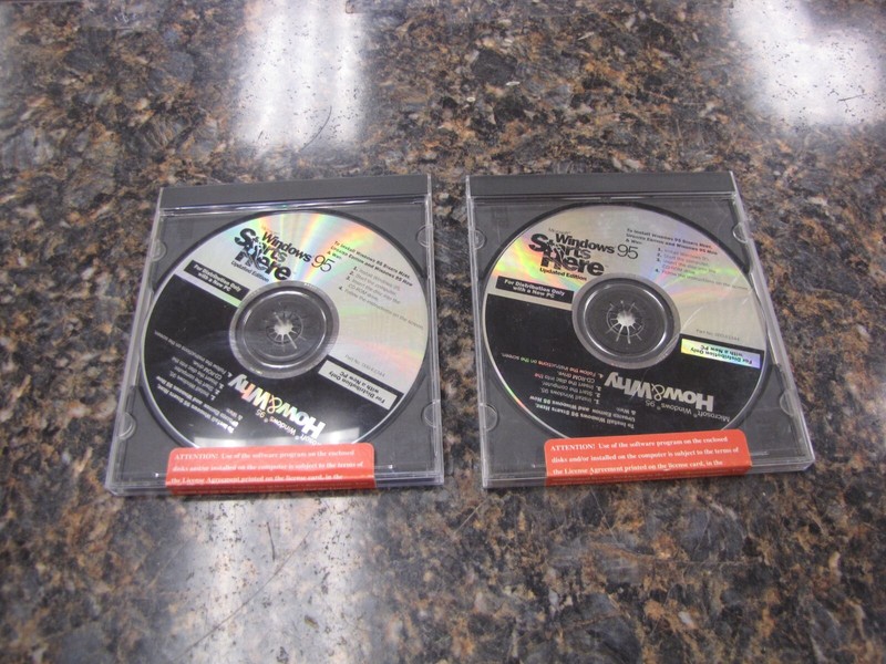 Lot of (2) Vintage Microsoft Windows 95 Starts Here CD-ROM – New Sealed – MG1