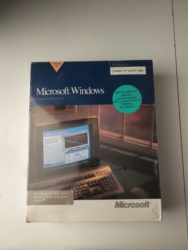 Microsoft Windows Graphical Environment for DOS - Sealed with Bonus Daybook gallery