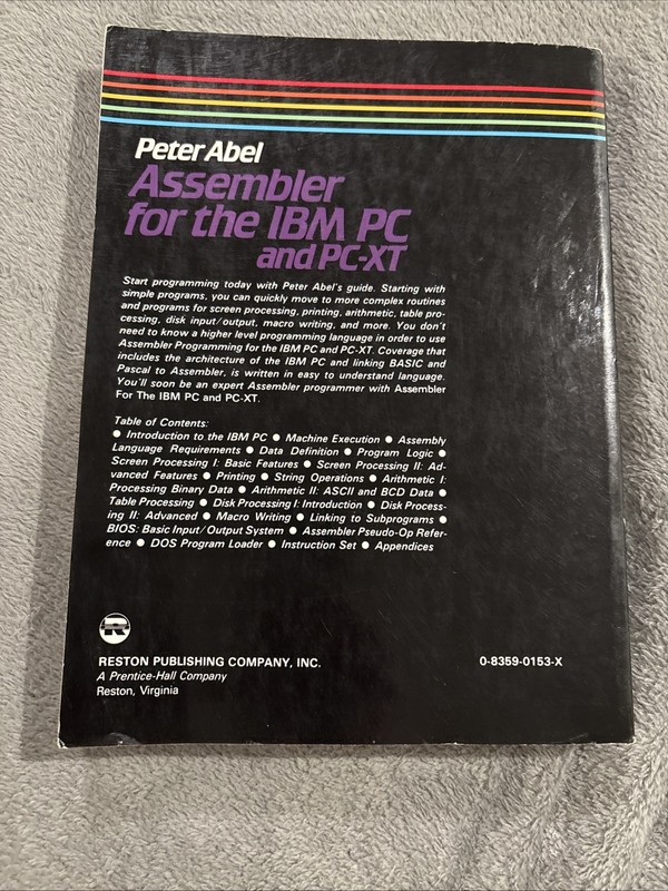 Assembler For The IBM PC And PC-XT Peter Abel, 1984 Brand New Paperback gallery
