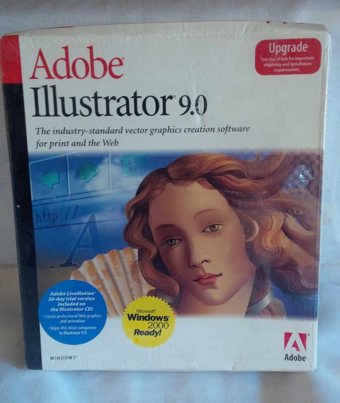 Adobe Illustrator 9.0 UPGRADE For Windows – FACTORY SEALED Shrink Wrap SEE DESPR